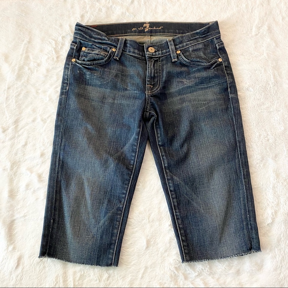 7FAMK Roxanne Cut Off Jeans Bermuda Shorts Size 26